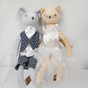 Debi Lilly Plush Max the Mouse and Poppy Cat Formal Couple 14" New w/Tags